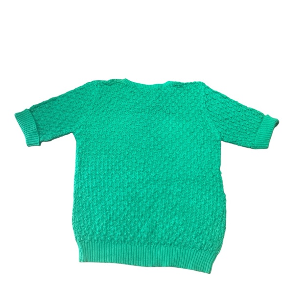 Vintage 80’s Green Crew Neck Sweater with Textured Knit by Fire Islander Small - Picture 3 of 3